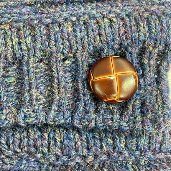 Vintage Flannery Blue‎ Ireland 100% Wool V-Neck Cardigan Sweater - Picture 7 of 11